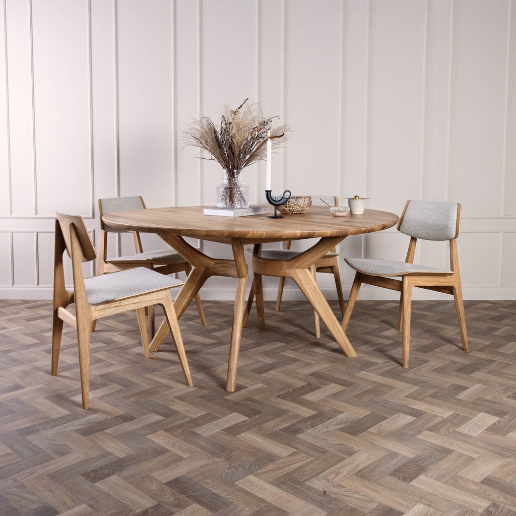 AMELIA Round Extendable Solid Wood Dining Table