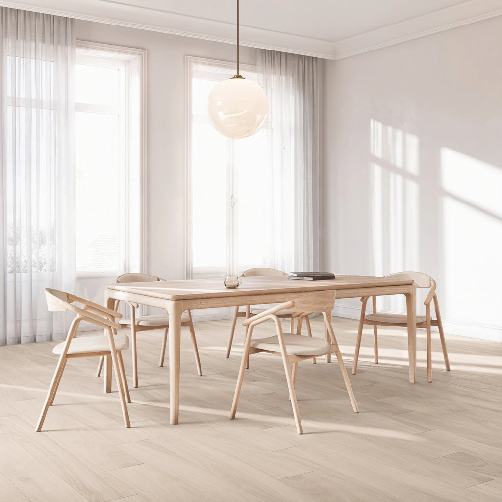 FLOATING Extendable Dining Table in White Oiled Oak - Kristensen | Milola