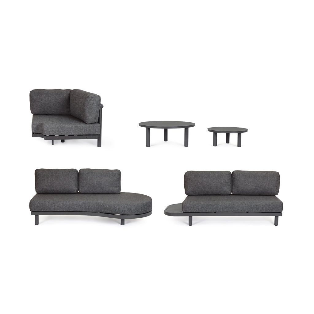 HERCULES Outdoor Corner Sofa Set in Antracite - Bizzotto | Milola