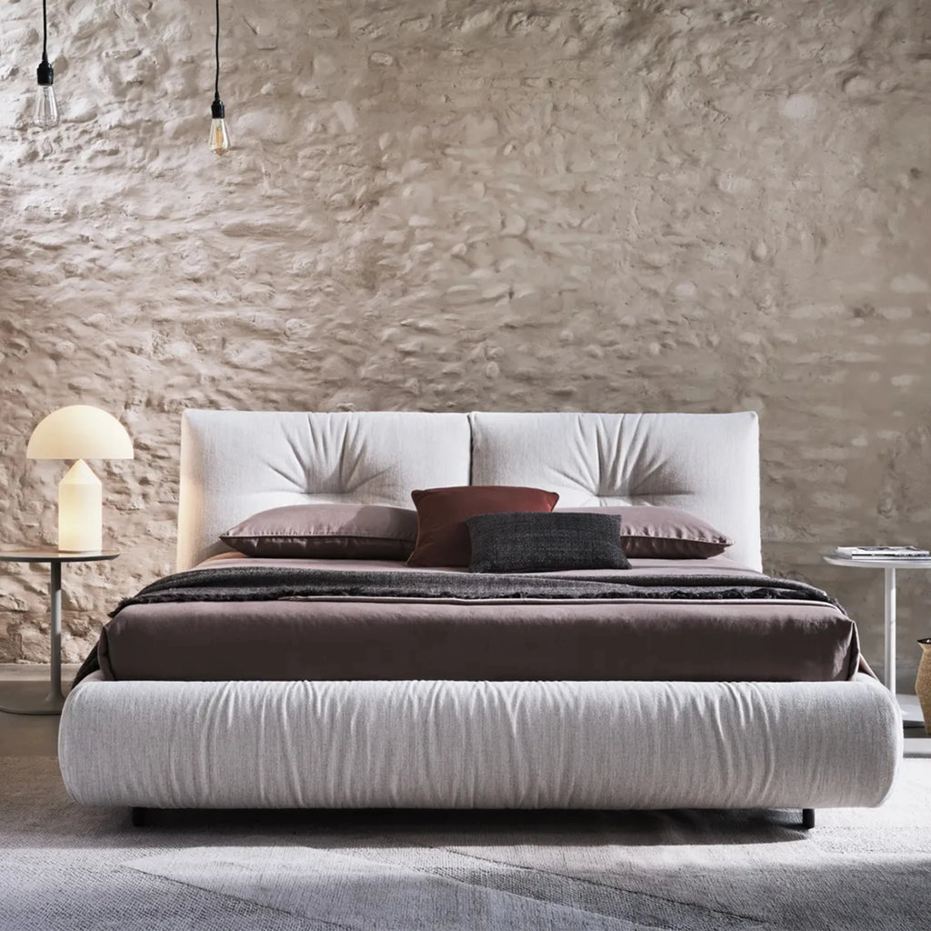 KUMO H.28 Bed in Beige Sahara Col. 017 - Twils | Milola