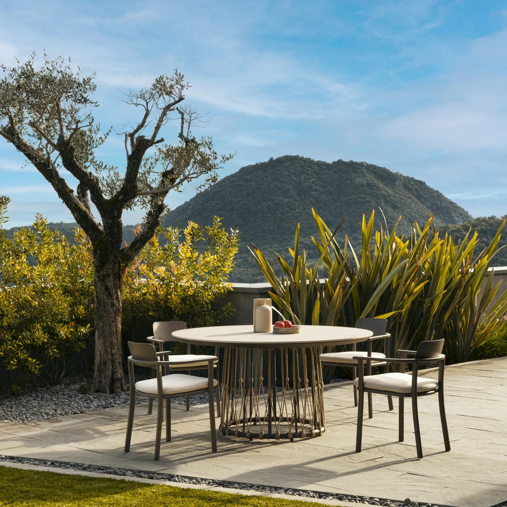 LANAI Round Outdoor Dining Table with Stone Top - Bizzotto | Milola