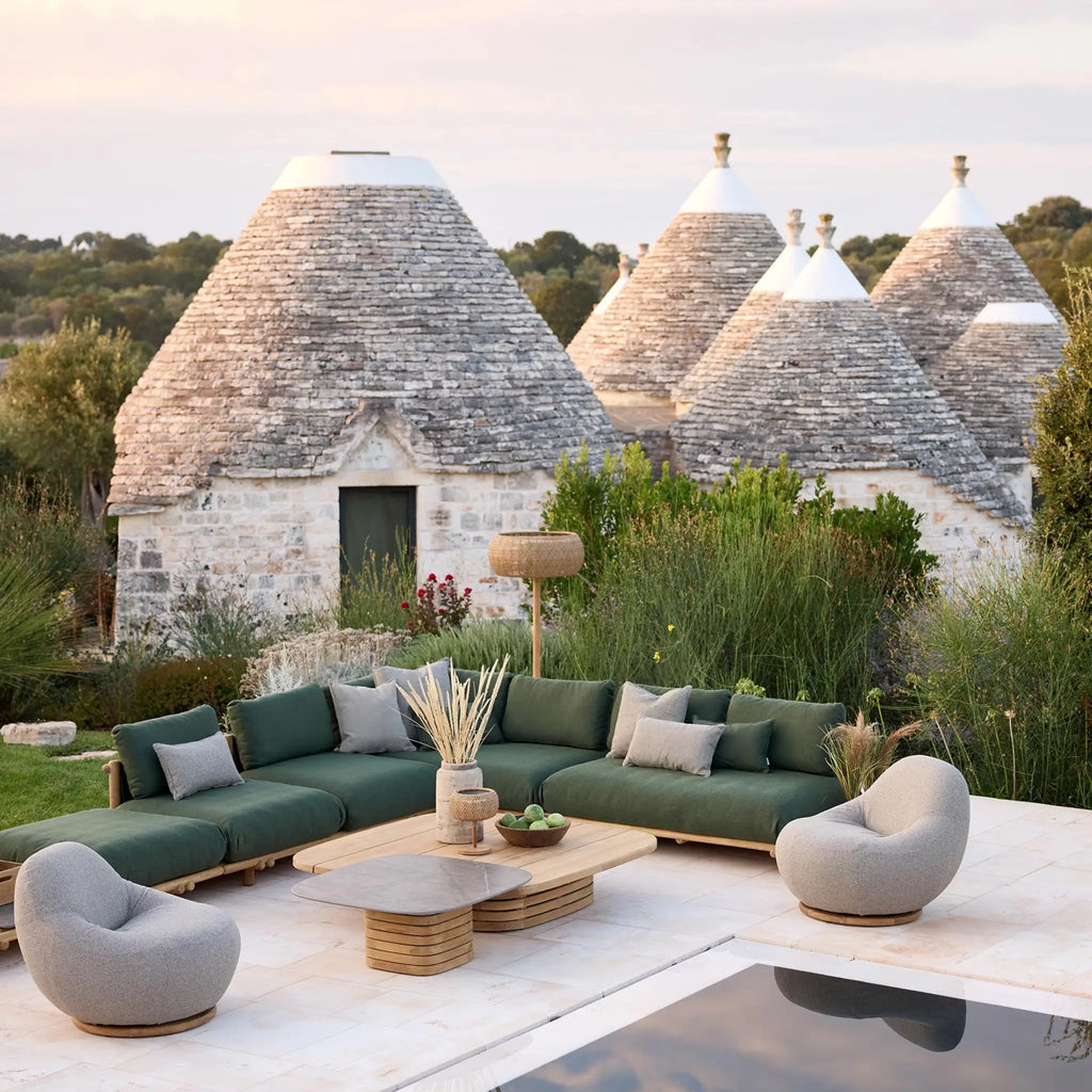 MELLOW Outdoor Coffee Table in Teak Base with Ceramic Top - Cane-Line | Milola