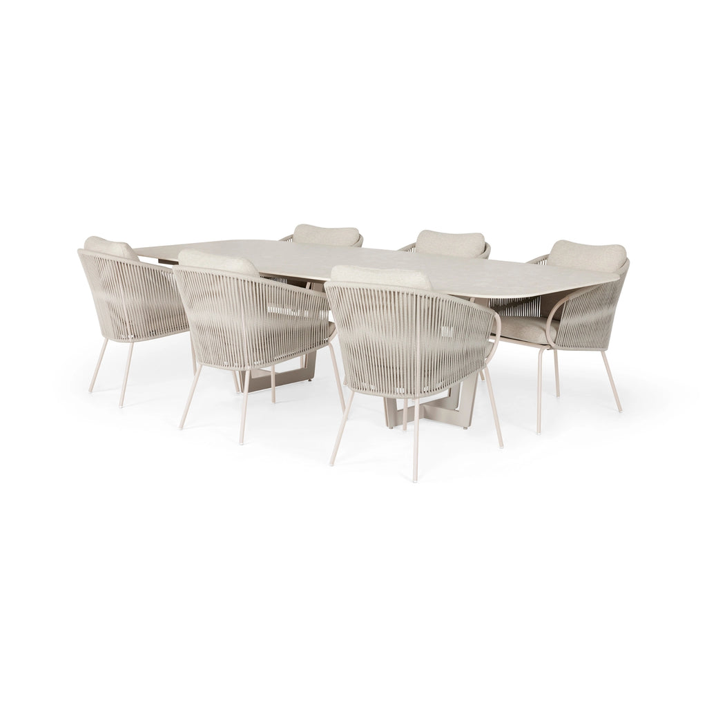 PALERMO Neolith Stone Outdoor Dining Table in Camel Sand - SUNS | Milola