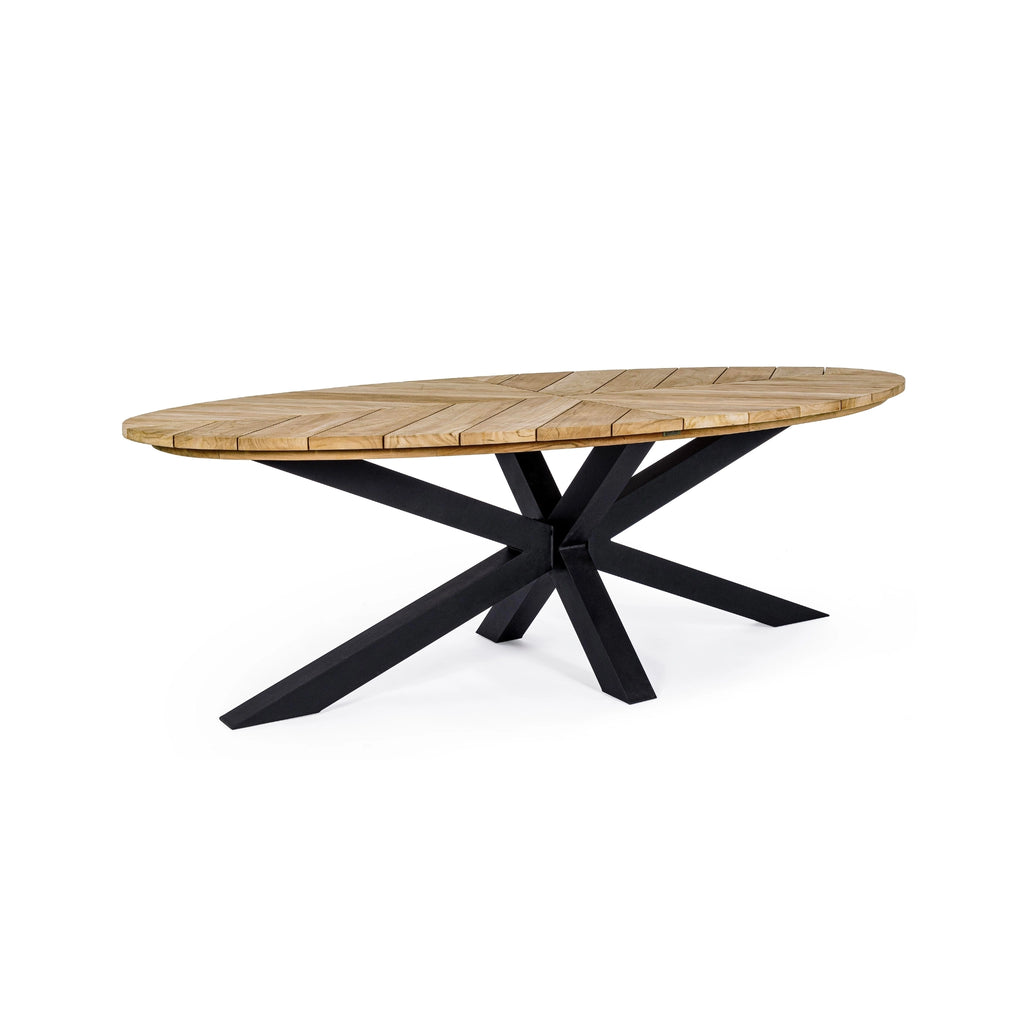 PALMDALE Oval Teak Outdoor Dining Table (240x110cm)