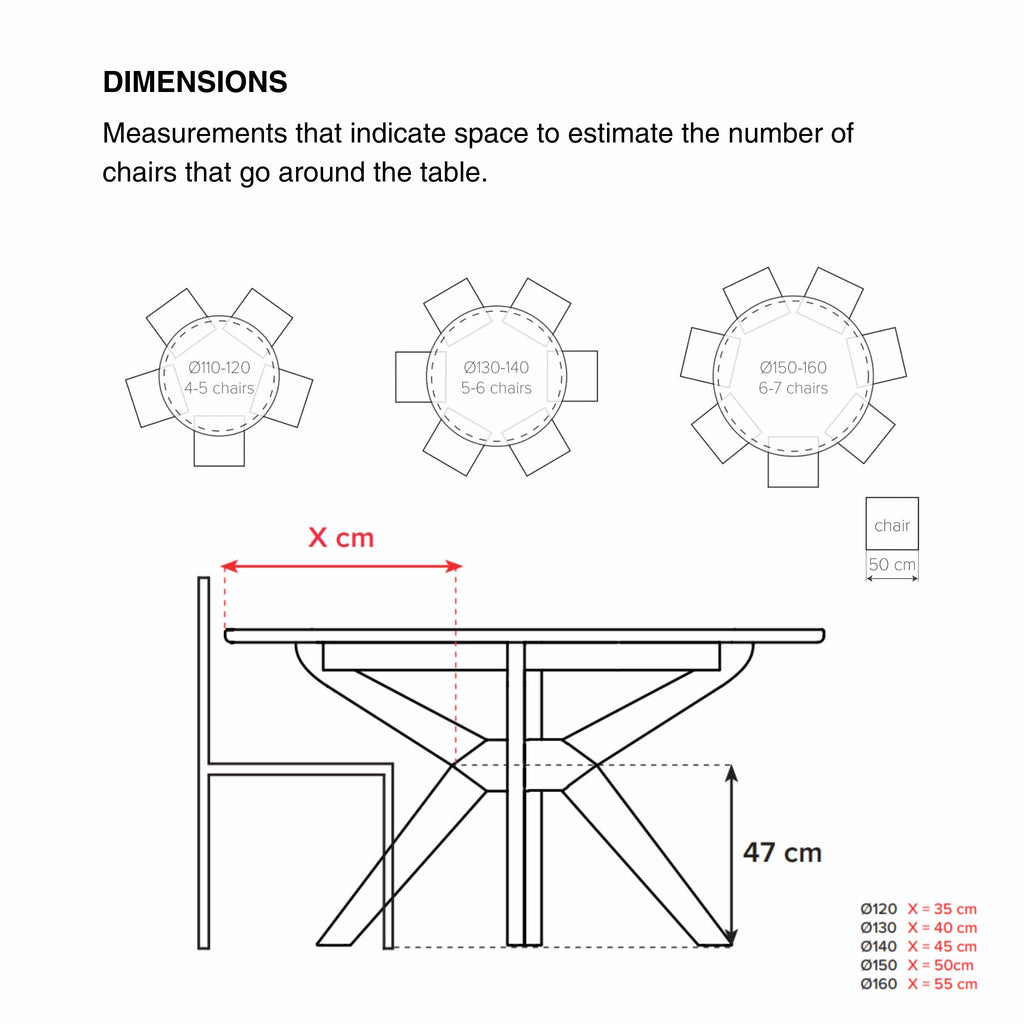 STELLA Solid Wood Round Dining Table